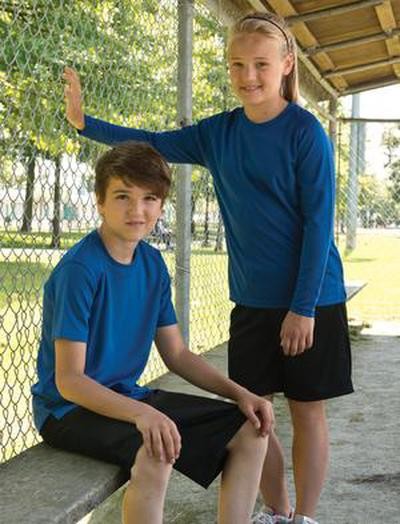 Custom Youth Moisture Wicking Long Sleeve Tee