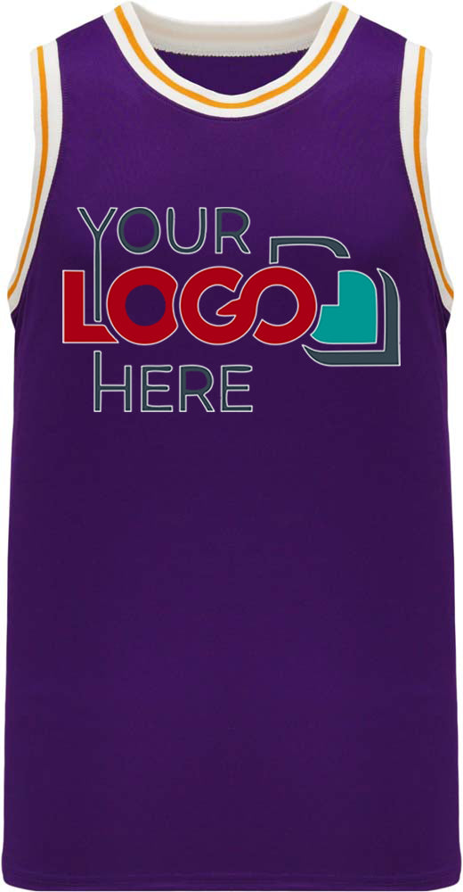 Custom NBA Old Lakers School Retro Throwback Vintage Basketball Jersey. Purple White Gold Customization Depot