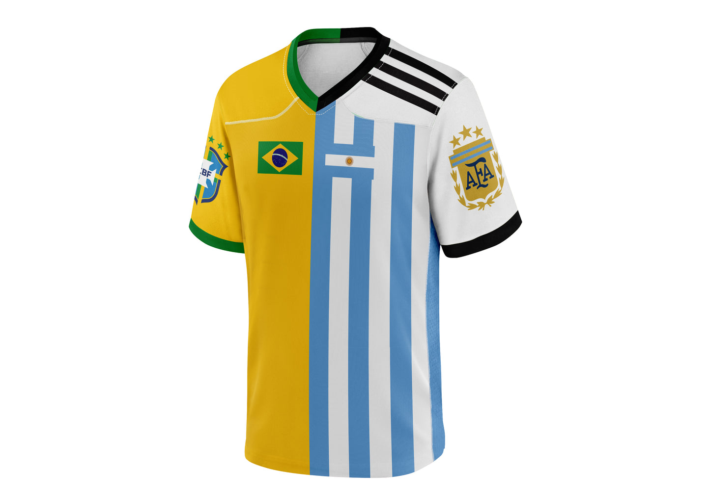 Half and Split  Multinational Country Football/Soccer Jersey