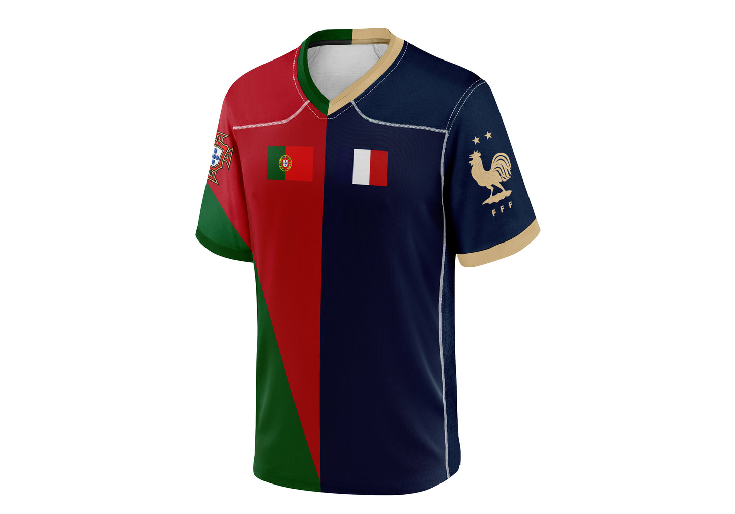 Half and Split  Multinational Country Football/Soccer Jersey