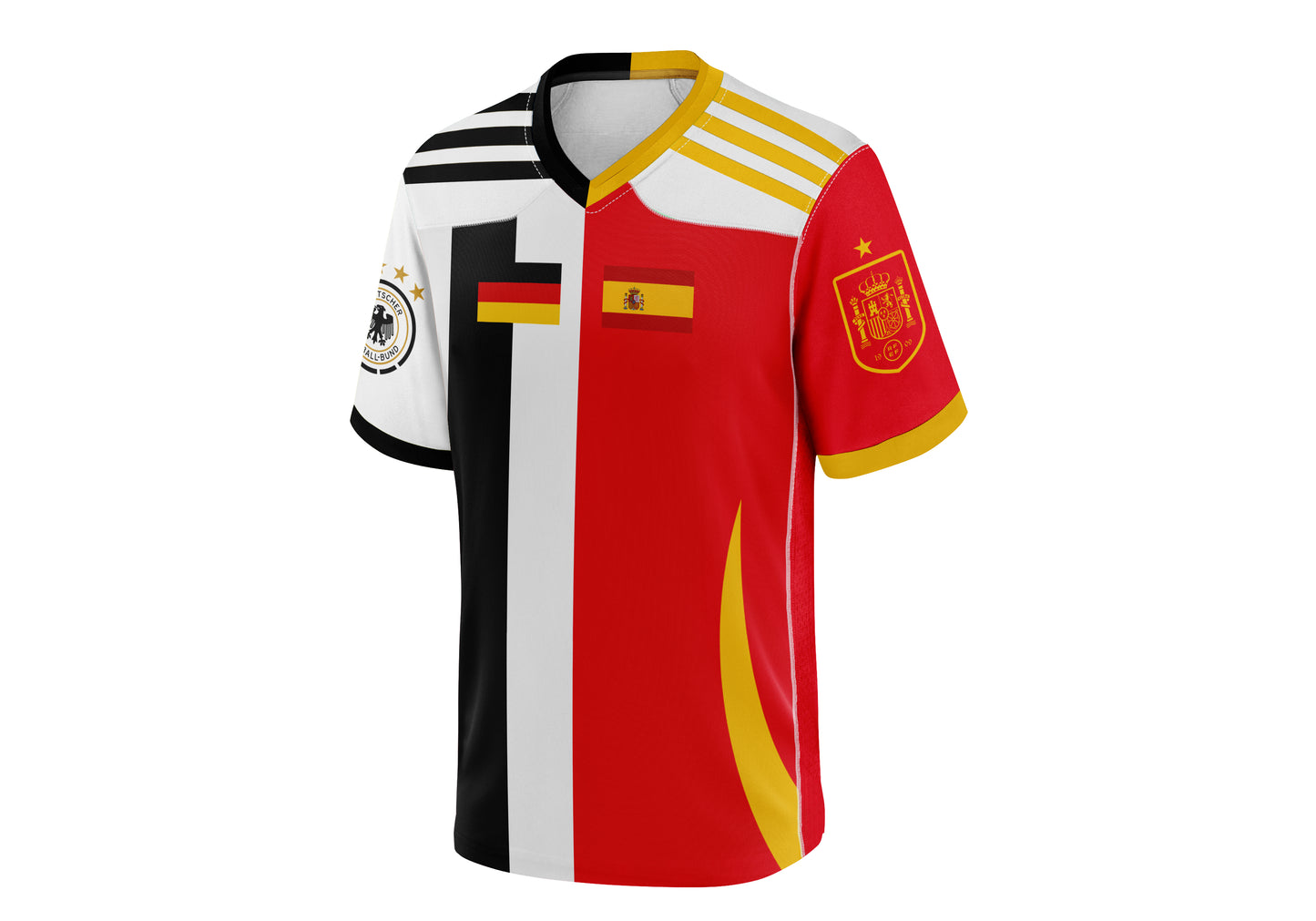 Half and Split  Multinational Country Football/Soccer Jersey