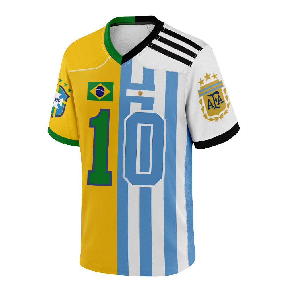 Half and Split  Multinational Country Football/Soccer Jersey