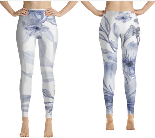 Custom Blue Flower leggings and tights