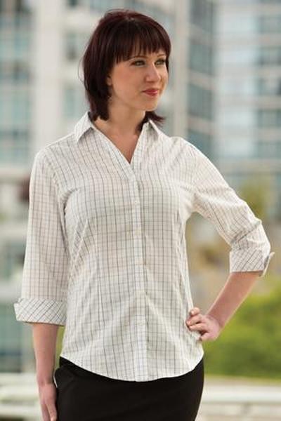 Custom Tattersall Check Ladies Woven shirt