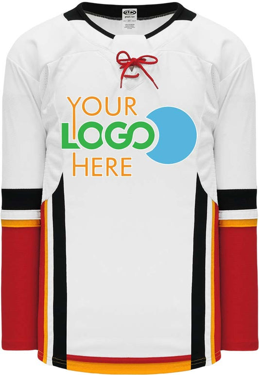 Custom Calgary Flames white-red  Hockey Jersey