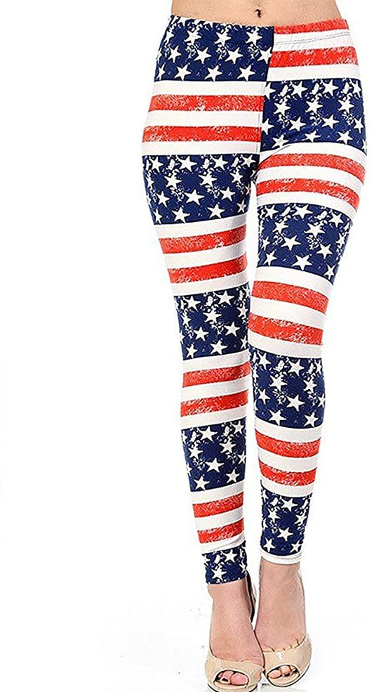 Custom USA Flag Workout Leggings