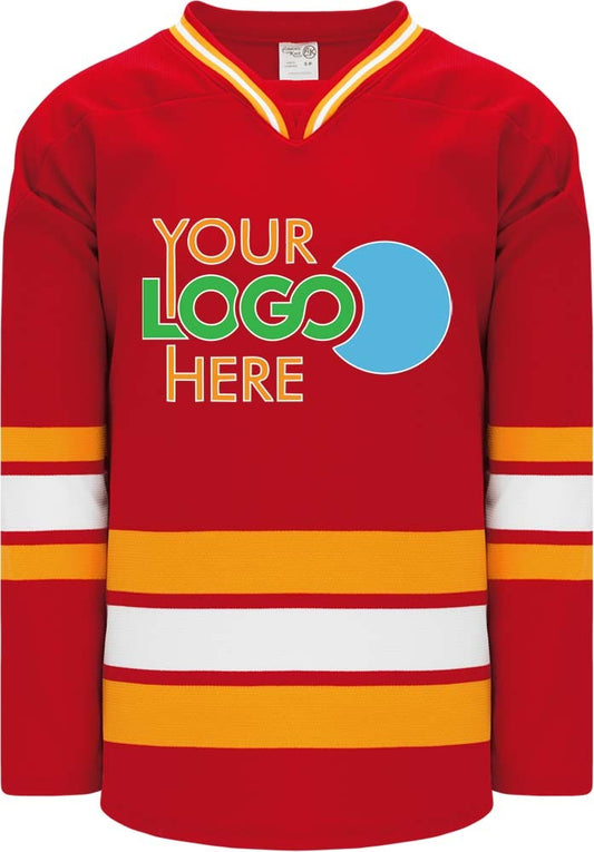 Custom 2009 Calgary Flames 3RD RED  Hockey Jersey