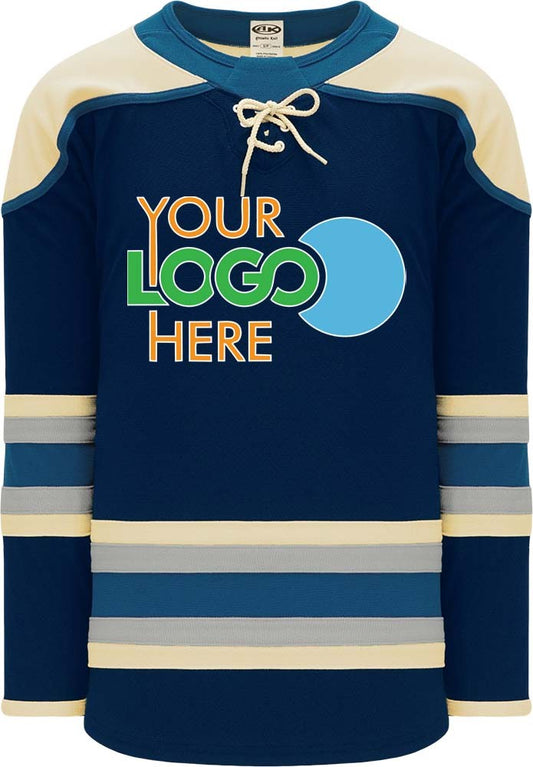 Custom 2018 Columbus Blue Jacket 34D NAVY  Hockey Jersey