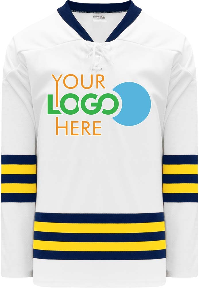 Custom 2011 MICHIGAN WHITE PRO  Hockey Jersey