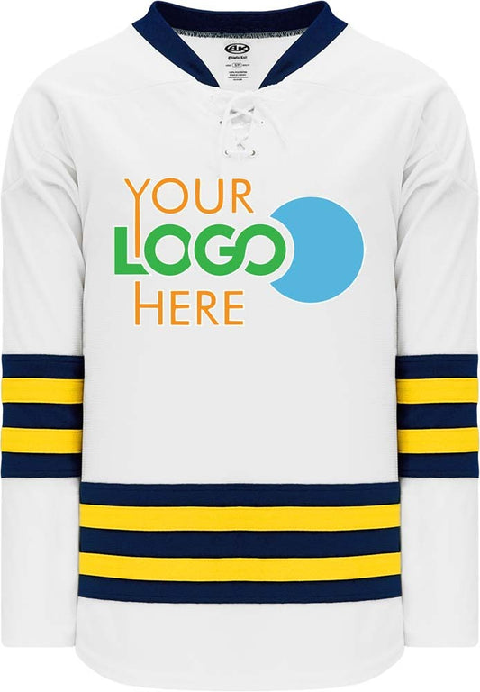 Custom NEW 2011 MICHIGAN WHITE  Hockey Jersey