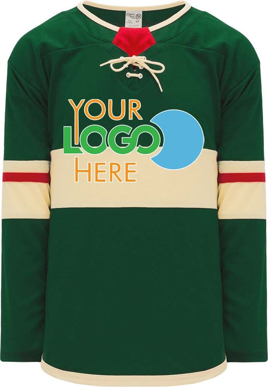 Custom 2017 MINNESOTA DARK GREEN  Hockey Jersey