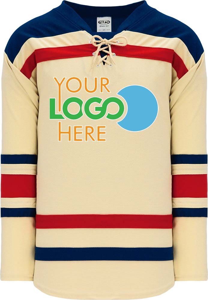 Custom NEW NYR WINTER CLASSIC SAND hockey jersey for teams