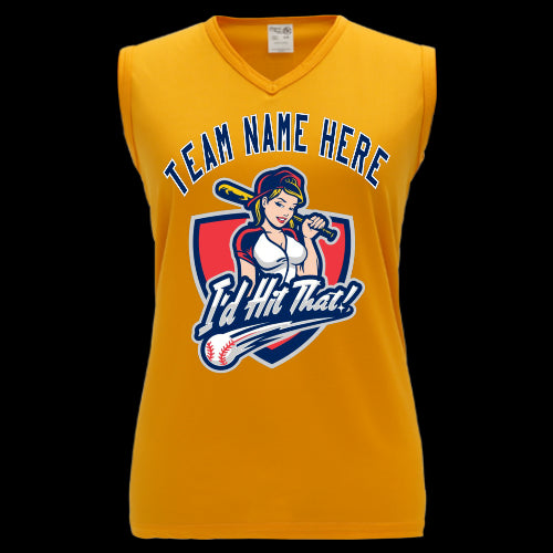 Custom Women Moisture Wicking sleeveless Baseball jerseys